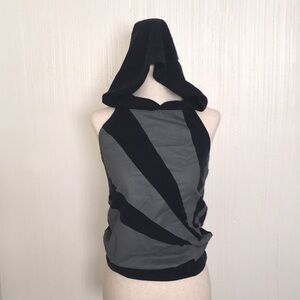 NEW Bench backless hooded black grey tank sun ray top XS - rave burning man